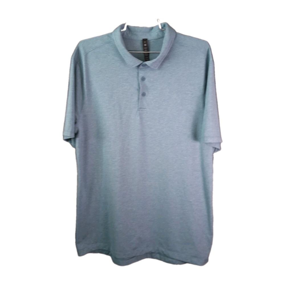 lululemon Evolution Polo Shirt Men's Size XL Light Blue Solid Stretch Golf